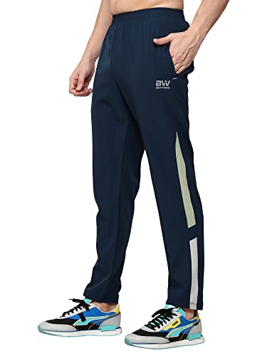Image of Men's Ns Lycra Spandex Mixx Polyester Sports Trackpants with Both Side Zipper Pockets
