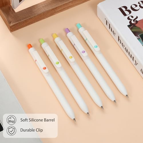 Image of FIOVER Gel Pens 5pcs 0.5mm Quick Dry Black Ink Fine Point Pens
