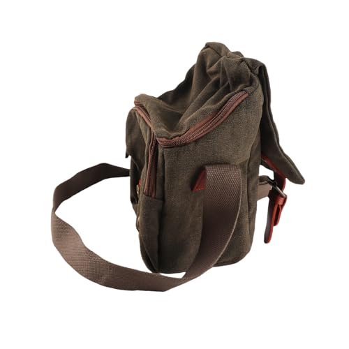 Akozon Caden Bolso de Hombro de Lona Vintage para Cámara – Compatible con DSLR para Cámaras sin Espejo – Estilo Mensajero con Correa Acolchada Ajustable para un Transporte Cómodo