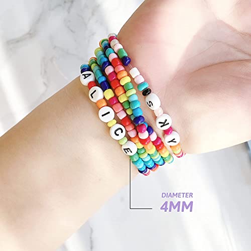 SKY-TOUCH DIY Seed Bead Kit Set - 3300 Letter & Pony Beads, 24-Grid, Mini Seed Beads for Jewelry Making, Bracelet Beads, Diy Crafts, Beading Needles (4mm)