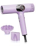Secador de pelo iónico con difusor, ideal para cabello liso y grueso