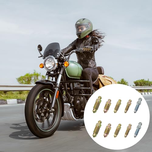 Wjelet 10 Stück Bremssattel Entlüftungsschraube Set, Entlüfterschrauben Für Hauptbremszylinder Und Scheibenbremssattel,Robuste Stahlkonstruktion Für Auto Motorrad Fahrrad Wartung