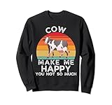 Photo Gallery retro mucca make me happy you not so much animals lover felpa Photo Gallery retro mucca make me happy you not so much animals lover felpa