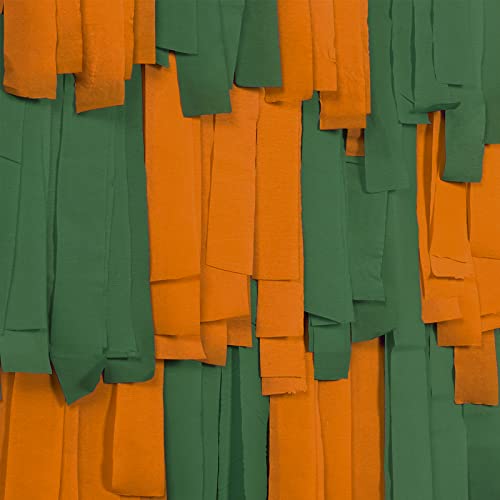 Image of PartyWoo Crepe Paper Streamers 4 Rolls 328ft, Pack of Green and Orange Crepe Paper for Party, Wedding, Birthday, Baby Shower Decorations (1.8 Inch x 82 Ft /Roll)