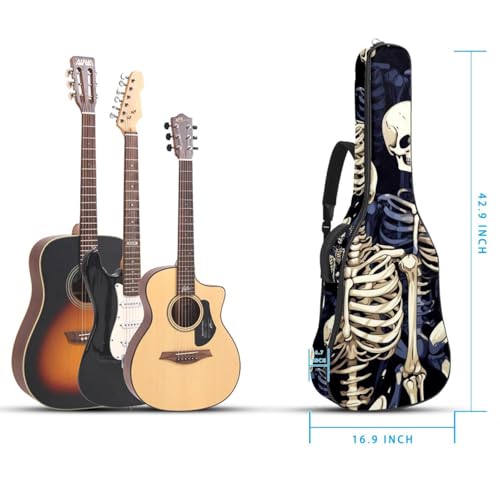 Housse de guitare acoustique antichoc à motif squelette - 5