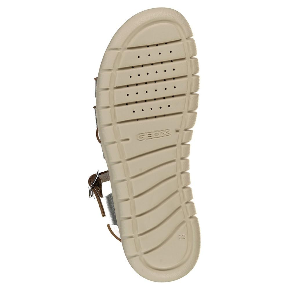 Geox J SOLEIMA Gir Sandales argentées 38 EU, argenté, 38 EU
