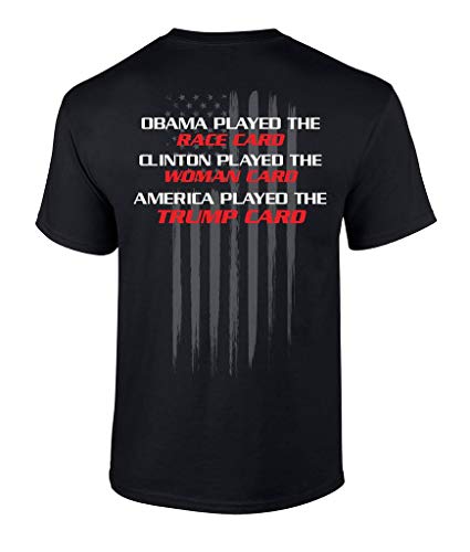 Funny Political Trump Card Graphic T-Shirt-Large Black