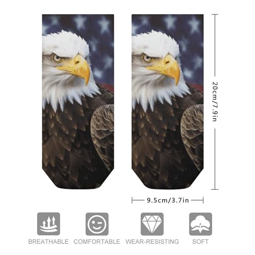 American Bald Eagle Socks for Women Men Cotton Sock Soft Short Sock Moisture-Wicking Sock for Running Sports Sock Ankle Socks Low Cut Thin Sock2