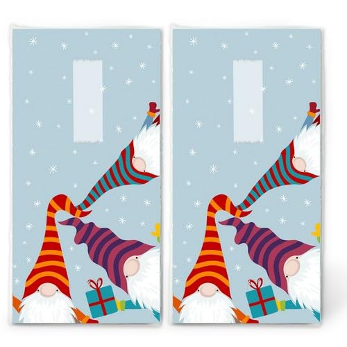 20 einzelne Taschentücher Weihnachten Winterwichtel im Kreis. 2 Packungen mit 10 einzelnen Papiertaschentücher bedruckt als Geschenk.