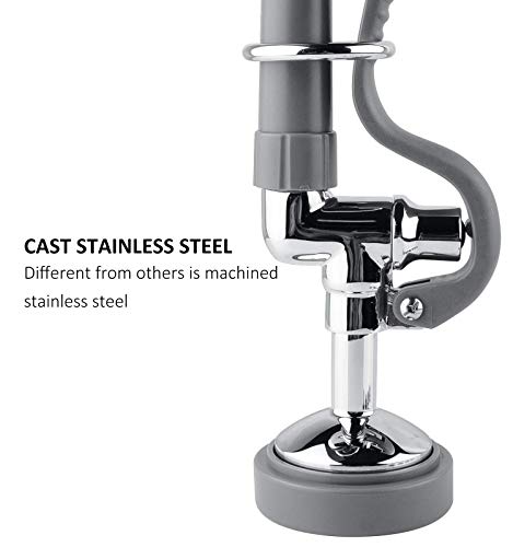 IMLEZON Pre Rinse Sprayer Commercial Sink Faucet Spray Valve Chrome Finished (Grey) - Thumbnail 6