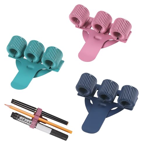 JIANTA 3 Stück Stifthalter Edelstahl Krankenschwester Zubehör 3-fach Stiftehalter mit Federring-Design Kugelschreiber Halter Clip Pflege-Zubehör für Krankenschwester und Arzt (3 Farben)