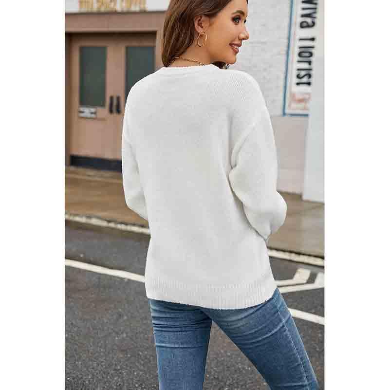 Women's American Flag Sweater Top Long Sleeved Round Neck Casual Knit Loose Pullover top3