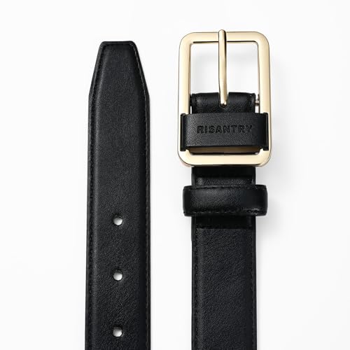 Women Belts Black with Gold Buckle, Elegant Belts for Women for Dresses & Jeans3