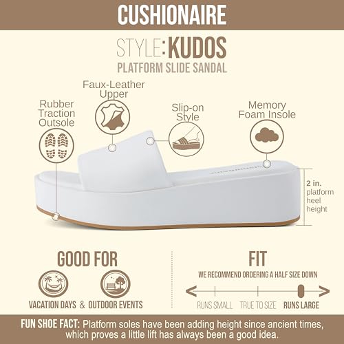 Image of CUSHIONAIRE Women's Kudos Platform Slide Sandals