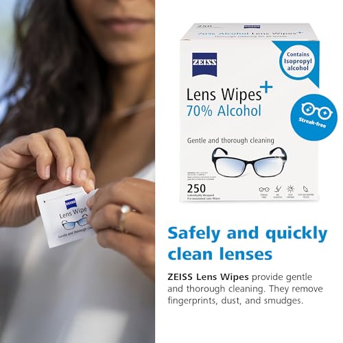 Image of ZEISS Pre-Moistened Lens Cleaning Wipes with 70% Alcohol, 3000 Count, Pack of 12