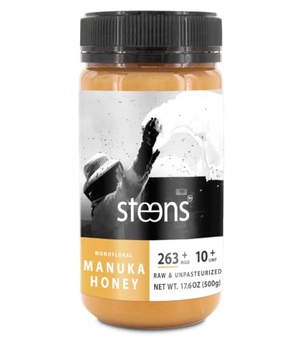 Steens 100% Pure New Zealand Raw Manuka Honey, MGO 263+ UMF 10+, 17.6 oz