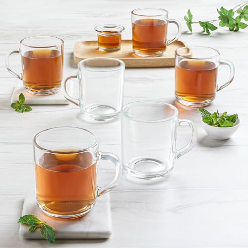 Borosil 240ml Latte Tea/Coffee Mug Set | Borosilicate Tuff Glass ...