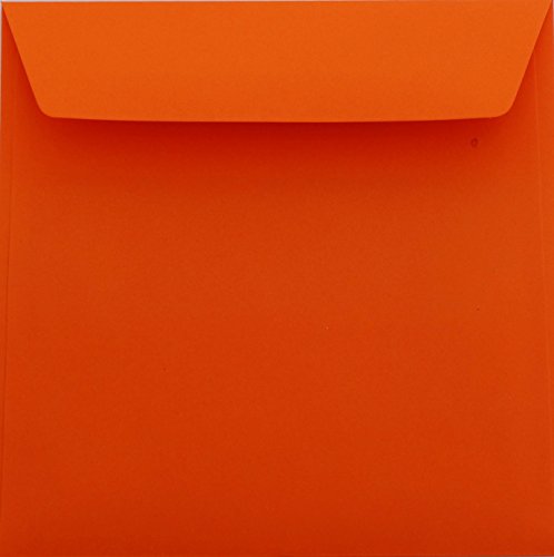25 / Quadratische/Briefumschläge/mit Haftstreifen/Farbe/Mandarine / 17 x 17 cm 170 x 170 mm/Umschläge Cover