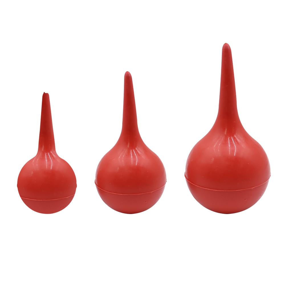 Bombilla de jeringa para oído, Aspirador de jeringa de Goma Duradera para Lavado de oídos, Limpieza Suave de oídos con Ducha de oído, Bombilla de succión de Goma, 30 ml, 60 ml, 90 ml (Rojo)