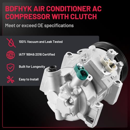 BDFHYK Air Conditioning A/C Compressor with Clutch Compatible with Toyota Corolla 2009-2012, Matrix 2009-2013, Compatible with Pontiac Vibe 1.8L 2.4L 2009-2010, Replace# 158316