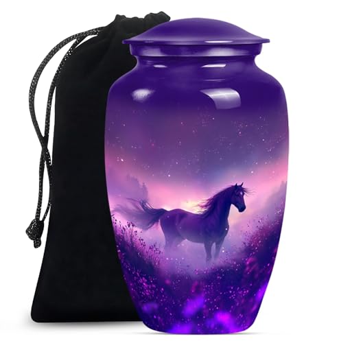 Image of Horse Urn for Ashes - Large 10 Inch Cremation Urns for Human Ashes Adult Male Female - Companion Urns for Human Ash - Funeral Urn for Mom- Decorative Ash Holders - 10 inch Set of 1