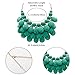 Jane Stone Fashion Bubble Layered Necklace Floating Teardrop Collar Statement Jewelry for Women(Fn0580-Emerald)