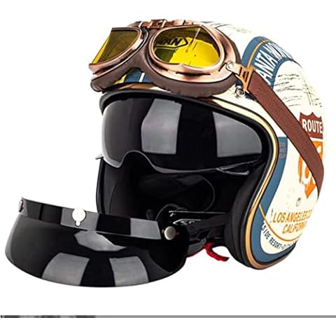 Vintage Motorcycle Helmet Open-Face 3/4 Jet Helmet Cover