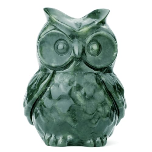 Estatua de Búho de Piedra Jade 3.3 pulg