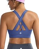 RUNNING GIRL Sports Bra for Women, Criss-Cross Back Padded Strappy Sports Bras Medium Support Yoga Bra with Removable Cups