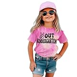 BOUTIKOME Toddler Boy Girl Kindergarten Graduation Shirt Kids Peace Out Kindergarten T-Shirt Cute Last Day of School Tee Tops(Purple,6Years(120))