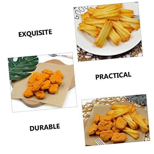 Milisten Gefälschtes Hühnchen Nuggets Und Pommes Frites Lebensmittelmodell Aus Geruchsneutralem PVC Realistische Fast Food Dekoration Für Kinder Und Küchen Display 6 Stück