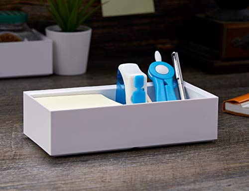 Image of Bostitch Office Konnect Desk Organizer Accessory Tray, Wide, Stacks for Desktop Storage, White