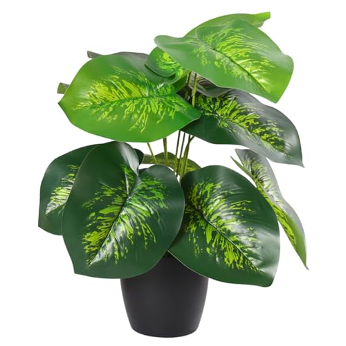ARICK Decor 1.8ft Artificial Philodendron Plant with Basic Black ...