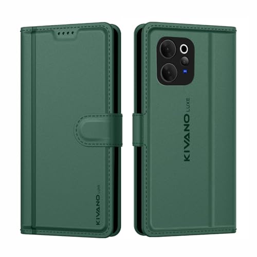 Image of KIVANO LUXE Compatible for Vivo V70 Elite 5G / Vivo V70 5G Artisanal Leather Wallet Case with Card Holder for Men Women, Magnetic Flip Folio Cover with Stand RFID Blocking Cell