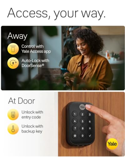 Image of Yale Security Lock 2 Deadbolt, Black Smart Keyless Entry Door Lock with Wi-Fi Connected Touch Keypad and Smart Lock, YRD430-WF1-BSP