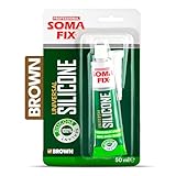 Brown Silicone Caulk - Easy Squeeze Caulking Tube, Silicone Sealant for Wood, Kitchen, Bathroom, Sink, Windows - Multi Purpose & Waterproof - 1.7 fl. oz (Brown)