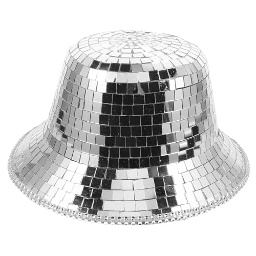 Chapeau bob disco argenté réfléchissant ibasenice pour femmes