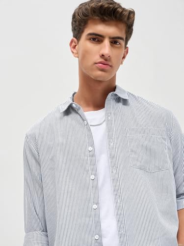 Image of Urbano Fashion Men's Cotton Full Sleeve Regular Fit Casual Striped Shirt