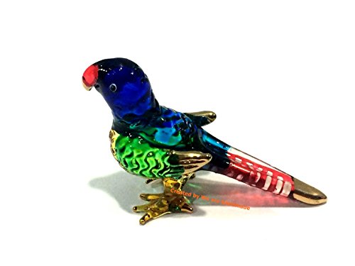 Pack de 2 Figuras Decorativas de Loro Azul en Vidrio Soplad miniatura 2