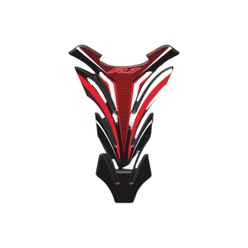 Serbatoio Protector Protezione Del Serbatoio Motociclo Adesivo Per YA&MA&HA | Per YZF-R1 Adesivo moto Protezione serbatoio adesivi Custodia Tankpad 3D Carbon Look(Red)
