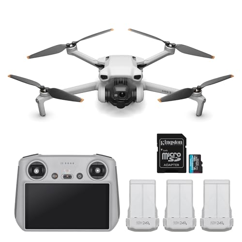 Image of DJI Mini 3 Fly More Combo (DJI RC) Drone Bundle | 128GB Memory Card, Lightweight, Foldable Camera, 4K HDR Video, 51-min Flight Time, (2 items)