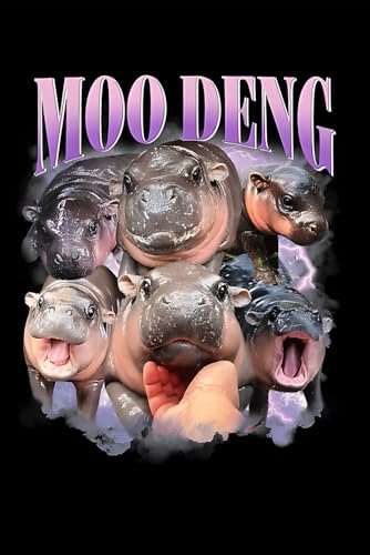 Moo Deng Bootleg; Moo Deng Baby Hippo Pygmy Notebook: Journal, paperback, 6x9 inches, 100 pages