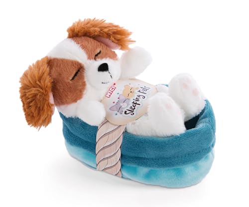 NICI Kuscheltier Hund im Körbchen 12 cm – Sleeping Pets Plüschtier Cocker Spaniel für Mädchen, Jungen & Babys – Stofftier Hund zum Kuscheln, Spielen & Schlafen – Gemütliches Schmusetier
