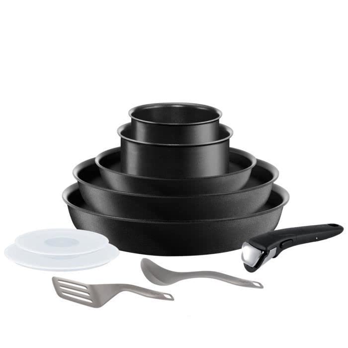 Batterie Tefal Ingenio Exception de 10 pièces avec poignée amovible noire