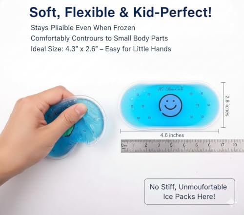 Image of Small Ice Packs, Boo Boo Ice Pack for Injuries Hot & Cold Ice Packs Bulk Reusable Ice Pack Cold Compress for Pain Relief, Christmas Gift (4 Count (Pack of 1) Smile)