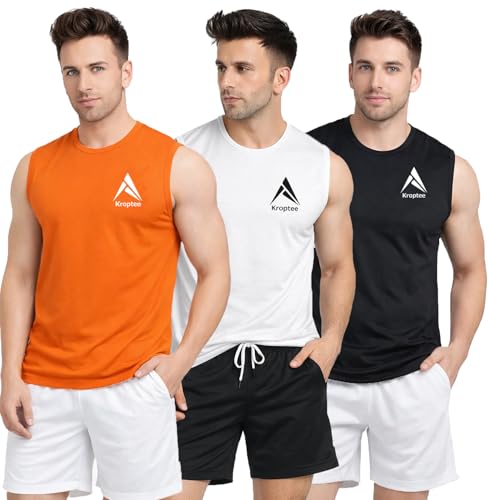 Image of Stylish Vest for Men | Vest for Boys - Perfect for Gym Workouts,| Men's Tank Top Regular fit|Cotton Combo Pack of 3 Sports Vest