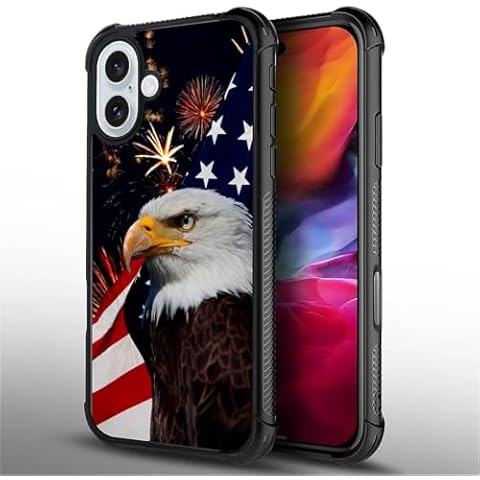 ZHEGAILIAN for iPhone 16 Case, Military-Grade Protection, All-Around Shockproof Corners, Anti-Scratch Phone Case for iPhone 16 - American Eagle Cover
