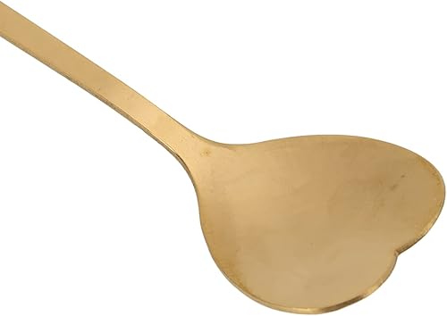 Miniatura 7 de 2 cucharas de café para postre, diseño en forma de corazón, cuchara de metal para revolver té y postre, bebidas helados (dorado)