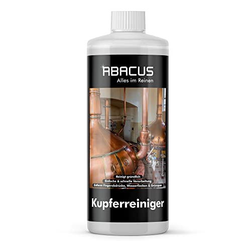 ABACUS® Kupferreiniger - Effektive Reinigung für Kupfergeschirr, Kupferutensilien, Silber, Messing, Edelstahl, Münzen und Keramik mit Sofortwirkung - Kupferbeize mit hoher Reinigungseffizienz 1000ml