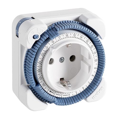 Theben 0260030 timer 26 - Interruttore orario analogico, timer da presa analogico, Schuko, programma giornaliero, 400 W LED, per caricabatterie, acquari, terrari, lampade da terra ecc.